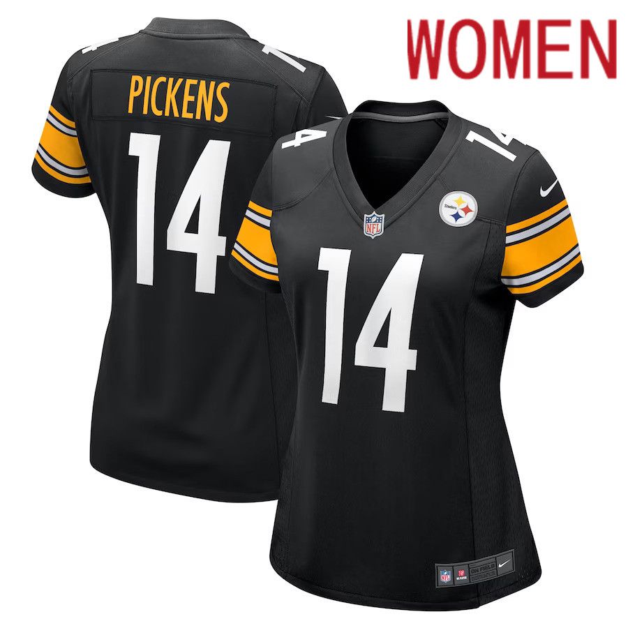 Women Pittsburgh Steelers #14 George Pickens Nike Black Game Player NFL Jersey